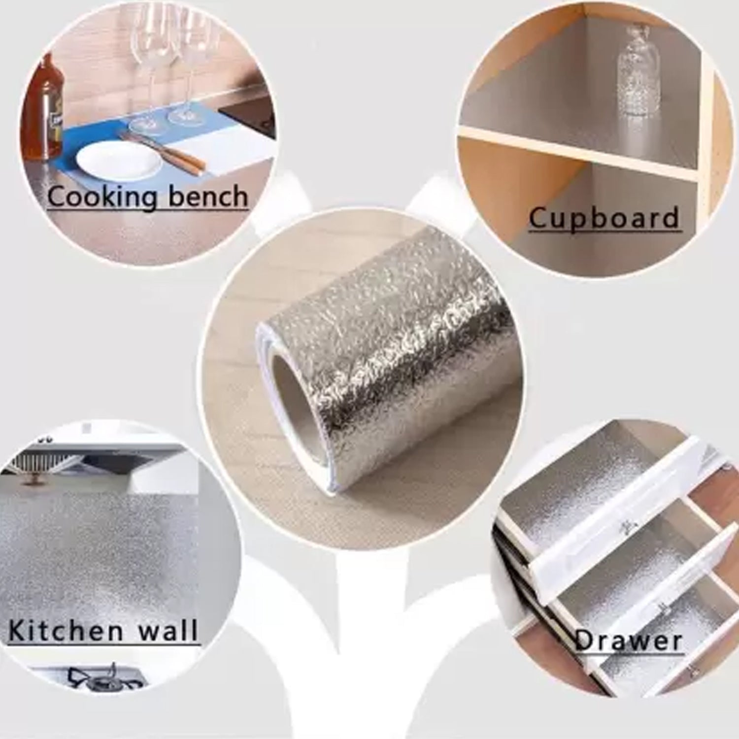 9075 Aluminium foil for Kitchen and Aluminium Foil Paper Sticker Roll for Kitchen Wall, Drawers. (60cm*2Meter) DeoDap 9075 Aluminium foil for Kitchen and Aluminium Foil Paper Sticker Roll for Kitchen Wall, Drawers. (60cm*2Meter) DeoDap